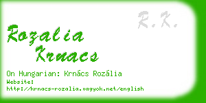 rozalia krnacs business card