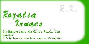 rozalia krnacs business card